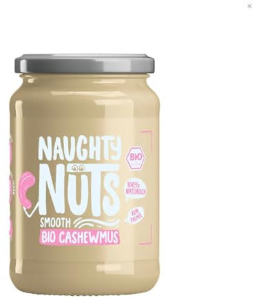 NAUGHTY NUTS Bio Cashew Butter Smooth | 100% cashew nuts | No palm oil and sugar | 100% natural and vegan | Ideal as a topping for muesli | 500g