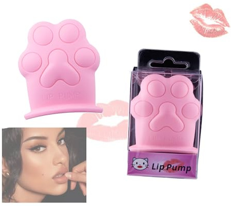 Lip Plumper Device Enhancer,Cat's Paw Cute Shape Lip Plumper Device Lip Filler Beauty Pump,Soft Silicone Cute Shape Natural Pout Mouth Tool,Sexy Lip Mouth City Lips Full of Charm Lip (Pink)