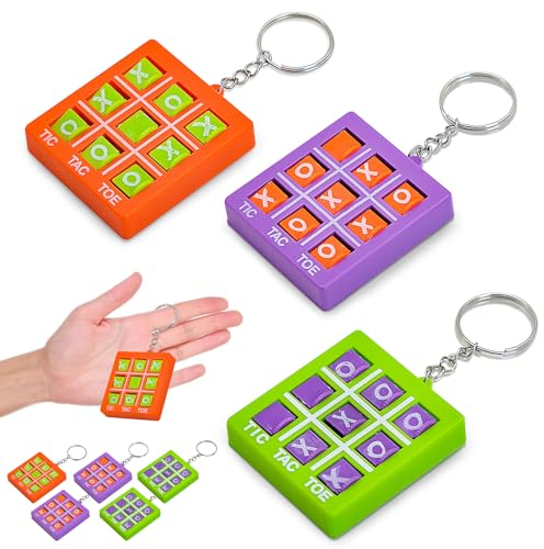 JJQHYC 8 Stück Tic Tac Toe Schlüsselanhänger Mitgebsel Kindergeburtstag Partytüten Füller Geburtstag Schlüsselringe Dankeschön Geschenk für Gäste Give Aways Kindergeburtstag
