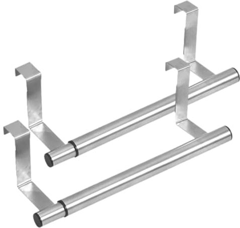 RORPOIR 2pièces Barre Porte-Serviettes Extensible INOX sans Perçage pour Salle De Bain Et Cuisine Support Mural Ajustable Multifonction pour Serviettes Torchons Et Linges De Douche Lot
