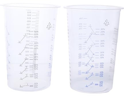HugMiu 10 Pcs Peinture De Mélange Calibré Tasse en Plastique Peinture De Mélange Tasses 1000Ml Pots De Mélange pour Le Mélange Précis De Peintures Et De Liquides