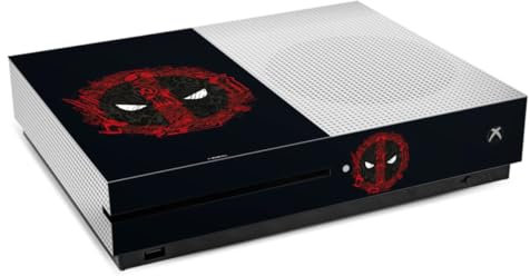 Autocollant Compatible avec Microsoft Xbox One S Sticker Film Autocollant Marvel Deadpool Logo