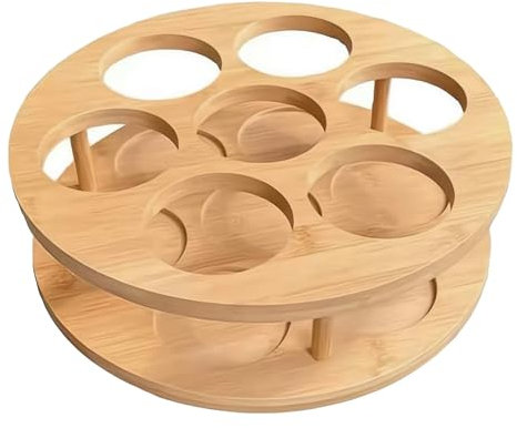 Generico Stylish Cup Organizer, Wooden Cup Organizer, Rotating Bottle Organizer, Countertop Tumbler Rack, Multifunctional Tumbler Holder, Space Saving Tumbler Organizer for Home