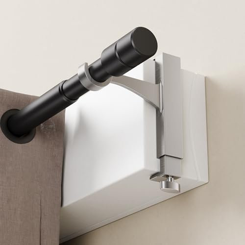 Ensemble de 2 Supports de Tringles à Rideaux réglables pour Les coffres de Volets roulants, Aucun perçage n'est nécessaire, Facile à Installer, Hauteur de 14.5 à 24 cm, pour tringles de Ø19, 25, 28mm