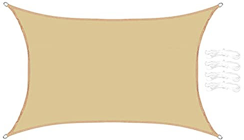 Breeshy Toldo impermeable de 3 x 4 m, sombrilla, toldo para exteriores, jardín, playa, camping, terraza, piscina, protección solar, 3 x 4 m, beige