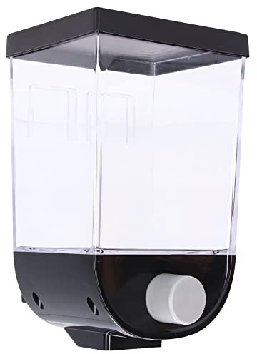 Akozon Wall-Mounted Dry Food Dispenser for Kitchen Storage – Square Cereal Container, Powder Dispenser, Black Grain Organizer (Akozonw4hnkerv50-11)