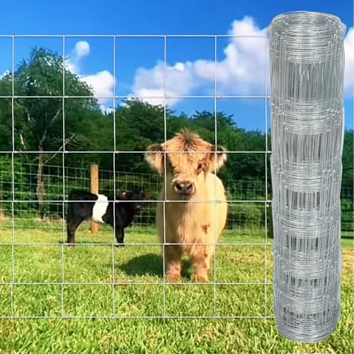 RXWJZP Farm Fence, 3ft X 164ft Wire Fence, Goat Cattle Deer Livestock Fence, Galvanized Woven Hog Wire Fencing,Fencing for Yard and Animals Protection