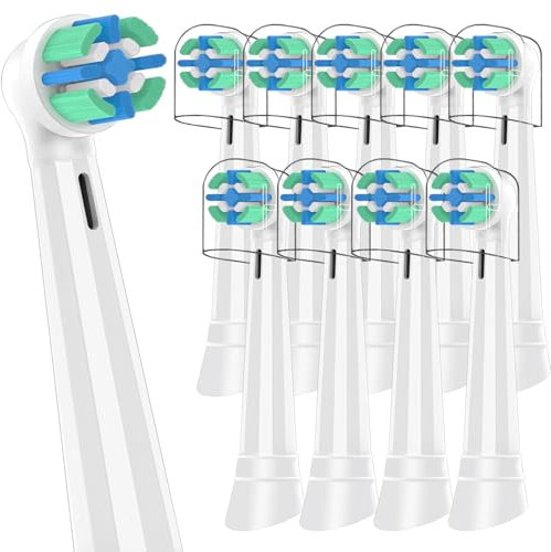 Aufsteckbürsten kompatibel mit Oral B iO Elektrische Zahnbürste, für iO 2/3/4/5/6/7/8/9/10 Serie, weiche Borsten zum Schutz von Zähnen und Zahnfleisch, weiß, 10 Stück