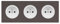 FONTINI - 3 prises 2P+T blanc glossy DOM + plaque triple taupe