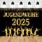 jenich 180x110cm Jugendweihe Banner Schwarz Hängedeko Endlich Erwachsen Party Deko Junge Mädchen Konfirmation mit Schnur für Jugendweihe Party