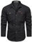 PADOLA Men's Shirt Military Cargo Style Tactical Long Sleeve Shirts for Men UK Button Down Outdoor Hiking Overshirts(L,Black)