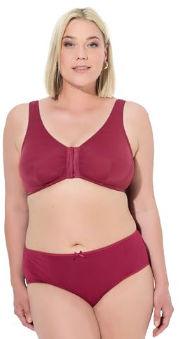 Ulla Popken Women's Bustier, Still-BH, Vorderverschluss, Cup C/D-E/F Bra, dunkelrot, 110D