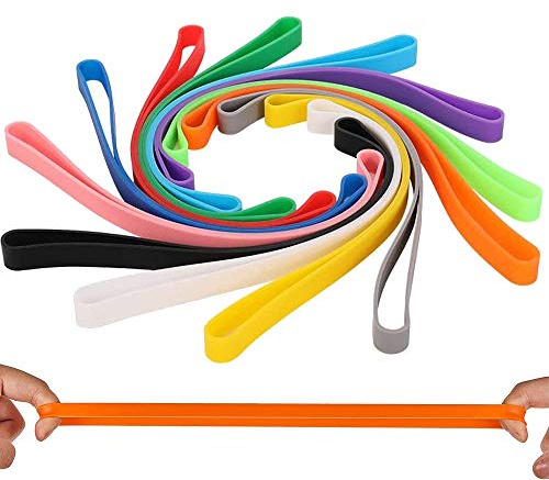 10 Stück Silikon Gummibänder, Große Breite Gummiband, Gemischt Gummiringe, Robuste Haushaltsgummis für Büro und Haushalt