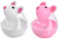 BESTonZON 2Pcs Cat Feeder Automatic Interactive Food Dispenser Mouse Shape Tumbler for Cats Rolling Treat Game for Pet Engagement White Red