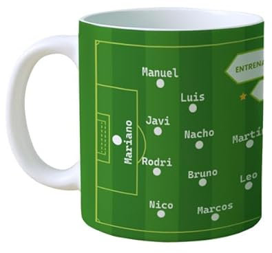 Transparent Gift Taza Fútbol Personalizada. Regalo Entrenador Fútbol.Taza con Nombres Equipo.Taza Futbolistas Personalizada.Regalo Deporte.