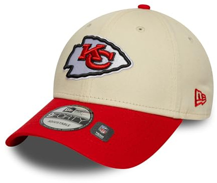 New Era Adult's 9Forty Wordmark NFL Kansas City Chiefs Baseball Cap Hat Light Beige
