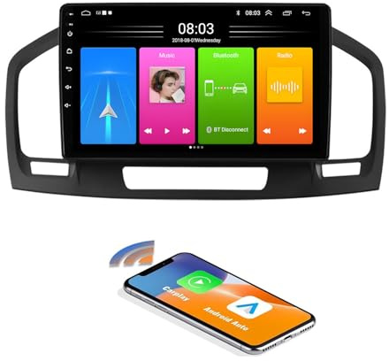Dynavsal 9 Zoll Carplay Android Autoradio mit GPS-Navigation,WiFi, Phone Mirrorlink, FM-RDS-Radio,Stereo Audio Auto Radio Ersatz für Buick Excelle GT XT/Opel Insignia A Country Tourer G09 MK I A