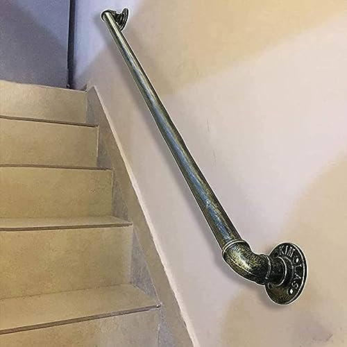 KAnduo Pasamanos de Escalera de Bronce Vintage, Kit de pasamanos Antideslizante for Interiores y Exteriores Pasamanos para Escaleras(50cm)