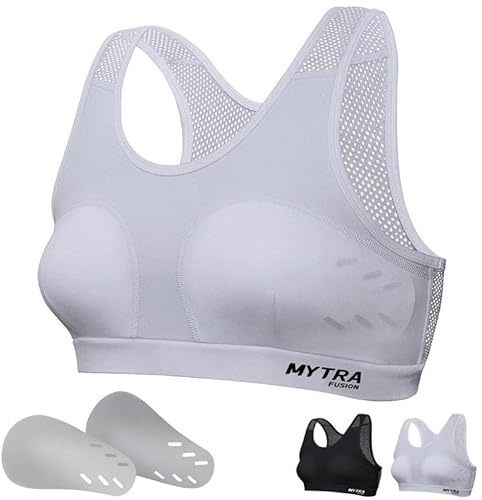 Mytra Fusion Box Damen BH Atmungsaktivem Mesh, Herausnehmbaren Körbchen & Hautfreundliche Unterstützung, Box Sport BH für Kampfsport, Fitness & Laufen