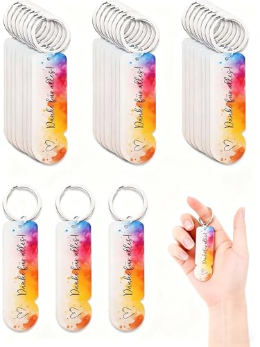 BSTOT 24 Stück Stylische Acryl Einkaufswagen-Chips Schlüsselanhänger mit Abziehbar Funktion zum Einfachen Zerlegen von Einkaufswagen - Ideal für Hochzeiten, Taufen, Geburtstage (Danke für Alles)