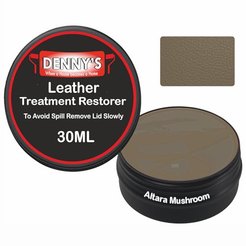 SCOOBYS PAINTS BACK IN THE MIX Leather Colour Restorer Recolouring Balm Repair Treatment for Faded & Worn Absorbent Leather Furniture, Sofas, Chairs (4 Altara Mushroom, 30ML Tin)