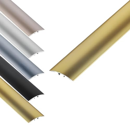 4 cm Breite Aluminium Fußbodentransitstreifen, Übergangsprofil for die Verbindung von Holzplatten, Fliesen, Vinyl(Gold,35.4x1.6inch/90x4cm)