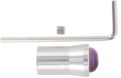 12mm Silver Tuning Fork Accessory Amethyst Base for Meditation | Aluminium Alloy and Crystal, Wellness and Spa Use, Purple Detail for Body and Mind Balancing