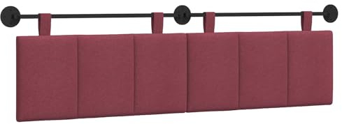 vidaXL Hängendes Kopfteil Weinrot Stoff, Wanddeko fürs Schlafzimmer: modernes hängendes Kopfteil, gepolsterte platzsparende Platte, verstellbares minimalistisches Design