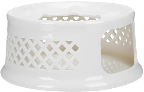 CATIEBYE Chauffe-théière en Céramique Blanche Porte-Bougie Élégant, Réchaud pour Théière Simple et Ingénieux, Maintien Chaleur pour Maison ou Bureau