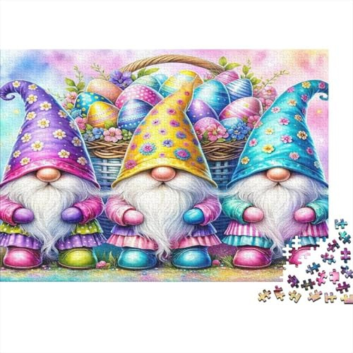 Handgemaltes Oster-Ei Papierpuzzle 1000 Teile Für Erwachsene Pädagogisch Dickes Papier Wichtel Eier Puzzle Wanddeko Entspannung 52x38cm/1000pcs