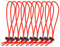 POWRIG Elastische Kabelbinder, 15,2 cm, verstellbar, wiederverwendbar, Rot, 10 Stück