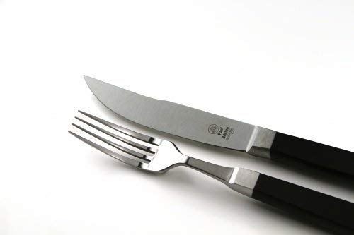 Paul Adrian Solingen Steakbesteck 2tlg. Steak Messer Gabel Grillbesteck Pizzabesteck Set Schwarz
