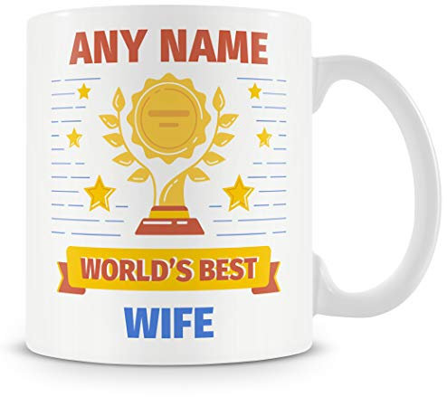 MUGGZ Wife Mug - Worlds Best Award Personalised Cup Gift - Customise with Name