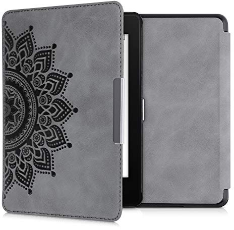 kwmobileÉtui compatible avec Amazon Kindle Paperwhite (10. Gen - 2018) coque - Étui à rabat magnétique tabletteeReader similicuir - gris