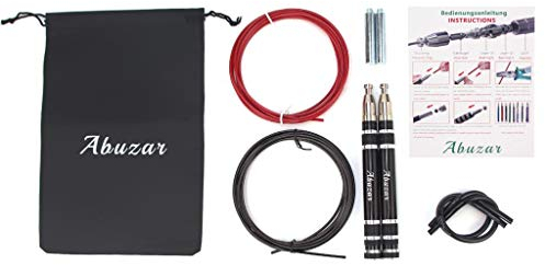 Abuzar Profi Springseil – Verstellbares Speed Rope für Damen & Herren – Ideal für Fitness, Abnehmen, Boxen, MMA, HIIT & Ausdauertraining – inkl. 2 Hochgeschwindigkeits-Seilen
