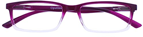 OPULIZE See-Lesebrille Blaulichtfilter Schmal Rahmen Federscharniere Verbessern Den Schlaf Computer Gaming Entspiegelt Lila Herren Damen B9-5+1.50