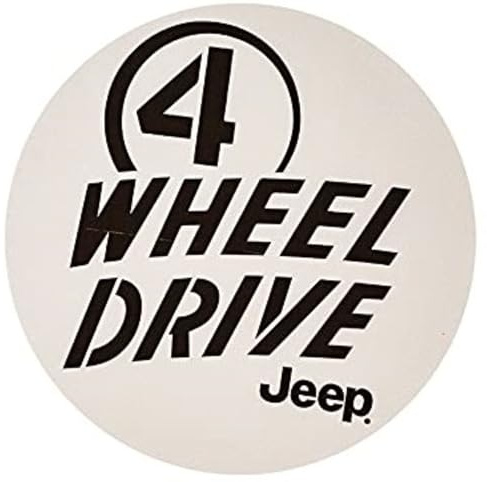 Jeep 4-Rad-Antriebs-Vinyl-Aufkleber (10,2 cm Kreis).