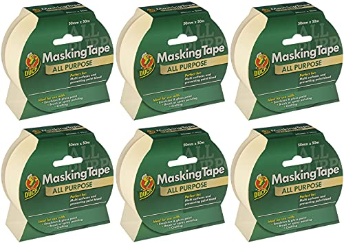 Duck Tape 260196.6 Allzweck-Kreppband, 50 mm x 50 m, 6 Stück, Beige