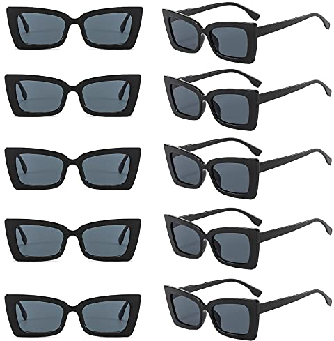 Eterspr 10 Stück Sonnenbrille Set, Partybrillen, Agentenbrillen Spy Brille, für Partydekoration, Geburtstagsfeier, Halloweenparty, Reisen im Freien, Schwarz
