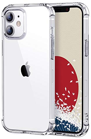 ONES iPhone 12 Mini HD Transparent Hülle - MIL Schutz『 Stoßfeste Airbags 』『 Lautsprecher-Resonanz 』〔 Bildschirm&Objektivschutz 〕〔 rutschfest 〕〔 Riemenloch 〕 Robust, Leicht, Anti-Gelb Silikonhülle