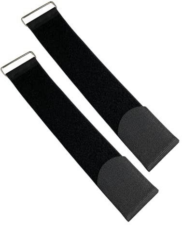 Confezione da 2 cinghie di fissaggio in metallo resistenti con gancio e anello riutilizzabili (6 cm x 40 cm)