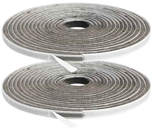 wordmouk 10m brosse auto-adhésive bande d'étanchéité bande d'étanchéité coupe-froid bande d'étanchéité de fenêtre coupe-vent brosse d'étanchéité pour porte coupe-tirage isolation, 9mm x 5mm, Gris