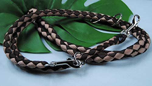 Leine verstellbar geflochten Mokka-Karamell 2m x 16mm Nylon