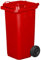Jestic Cubo de Basura 120 Litros con Ruedas de Goma Silenciosas para Reciclaje Interior y Exterior EN840, Rojo