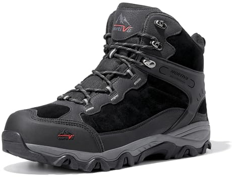 NORTIV 8 Men's Waterproof Lightweight Hiking Boots,Size 7.5W,Black