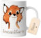 timalo® Tasse Tiere mit Namen personalisiert | Motiv Fuchs Wunschname Geschenk zur Einschulung, Weihnachten, Nikolaus für Kinder | mug-t-13