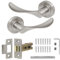 Decoranddecor Brushed Chrome Door Handle Levers Aluminium Alloy Handles Lever with Latch Kit