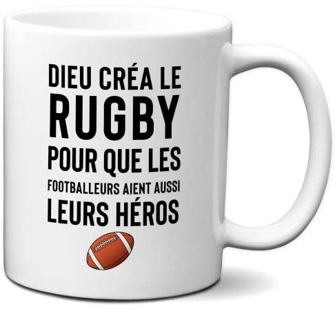 L'Esprit Des Anges Tasse-Mug Dieu Créa le Rugby - Cadeau Original Amusant Humour