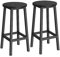 VASAGLE Barhocker, 2er Set, Barstühle, Küchenstühle mit Metallgestell, einfache Montage, 65 cm hoch, mit Fußstütze, für Küche, Wohnzimmer, Esszimmer, ebenholzschwarz-schwarz LBC032B56