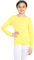 STAR FASHION Girls Long Sleeve Round Neck Basic Top Kids School Uniform Crew Neck T-Shirt Tee Yellow 7 to 8 Years